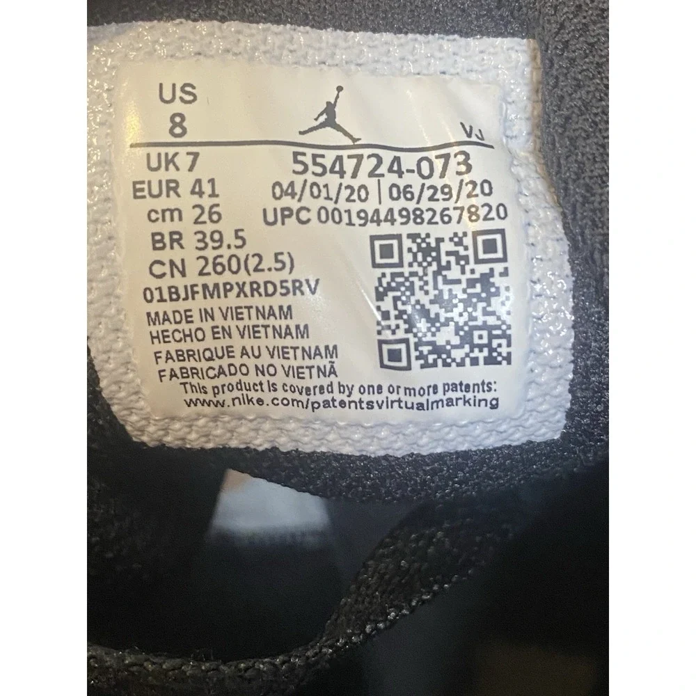 Nike Air Jordan 1 Mid White Shadow Grey 554724-073 Men's Size 8